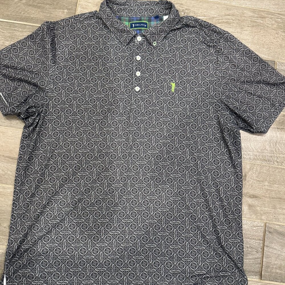 William Murray Golf Polo Shirt Men‎ XL Gray Geometric Print Short Sleeve